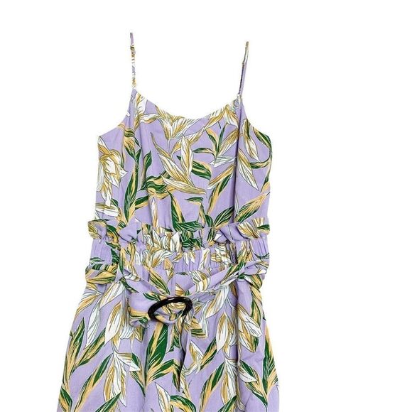 J.O.A. Just One Answer Raya Lavender Floral Midi Belted Dress Women’s Sz X-Small - Picture 3 of 15